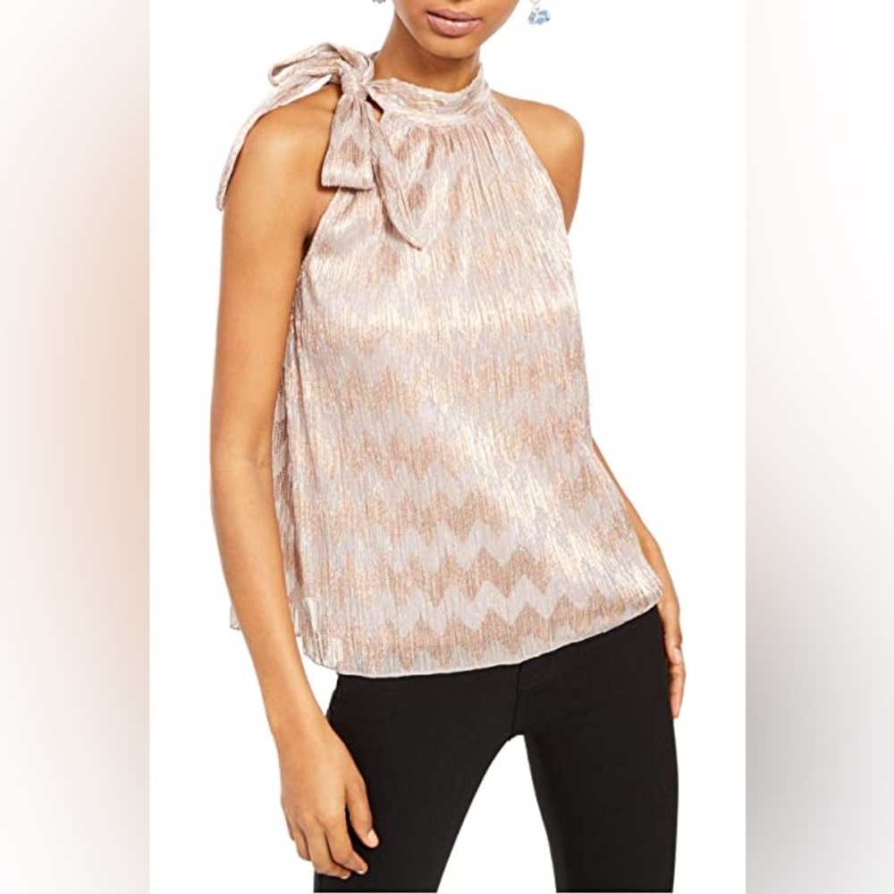 INC International Concepts Tie Neck Shine Halter Top